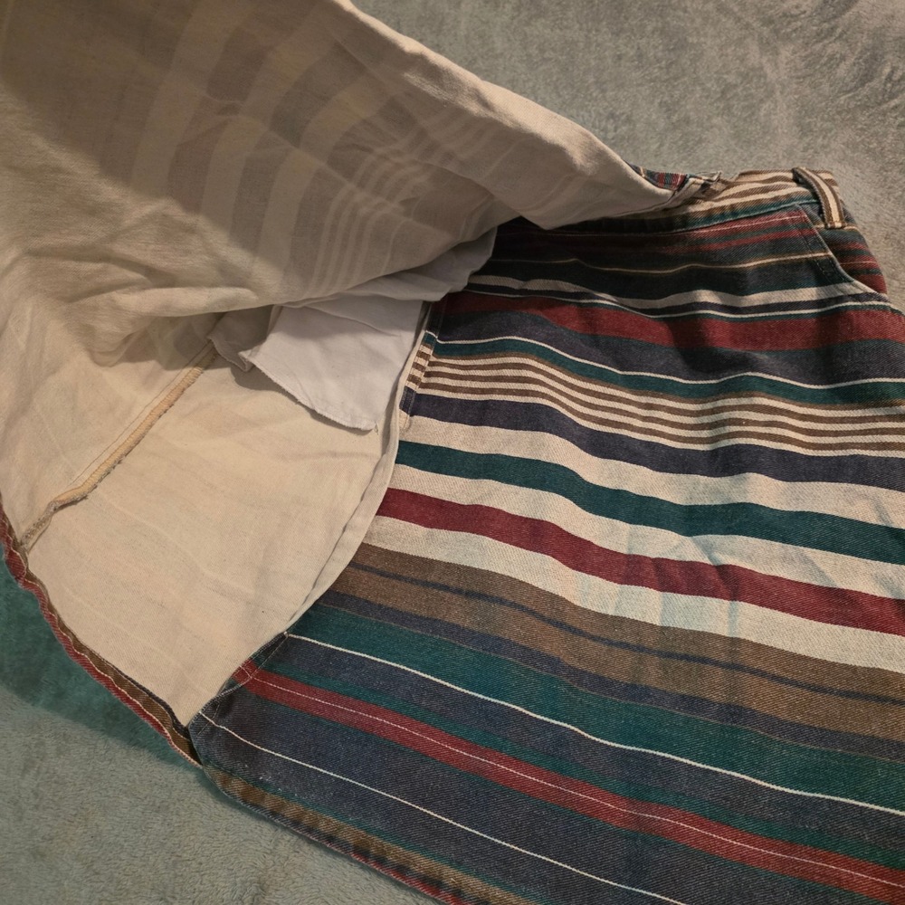 Vintage Gitano Jeanswear Striped Wrap Skirt Womens 13/14 Multicolor Cotton USA - Picture 2 of 6